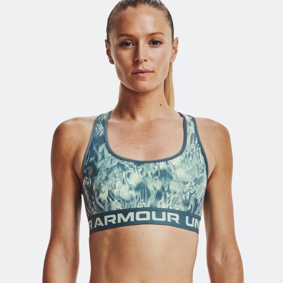 Under Armour Other - Womens Under Armour Crossback Seaglass‎ Blue Tie Dye Mid
Impact Sports Bra XL
